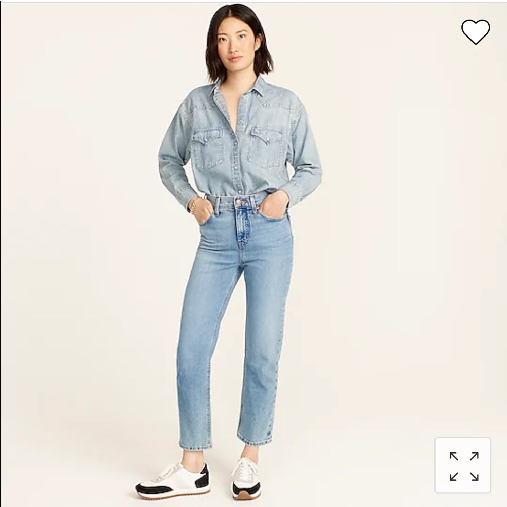 J. Crew High-Rise 90’s Classic Straight Jeans in Scuttle Wash. Sz 29